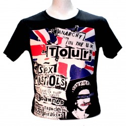 Sex Pistols Anarchy in the UK White Square Punk Rock Goth Band T-shirt